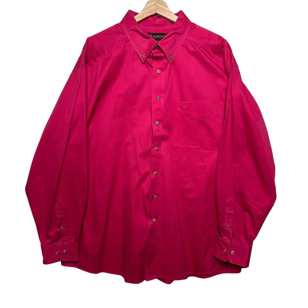 Ariat Solid Twill Classic Fit Button Down Shirt M… - image 1